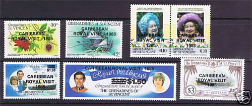 1985 Caribbean Royal Visit Stamps 1985 Caribbean Royal Visit Stamps
